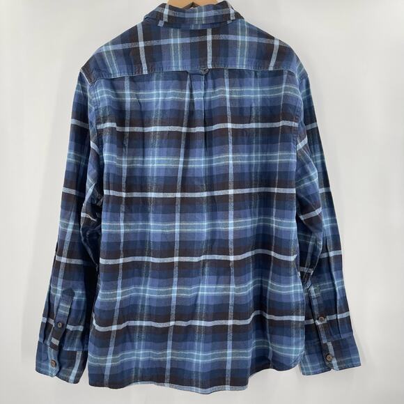 JACHS Heritage Flannel Button Down Shirt Mens Size XXL Heavyweight Blue Plaid - Picture 2 of 11